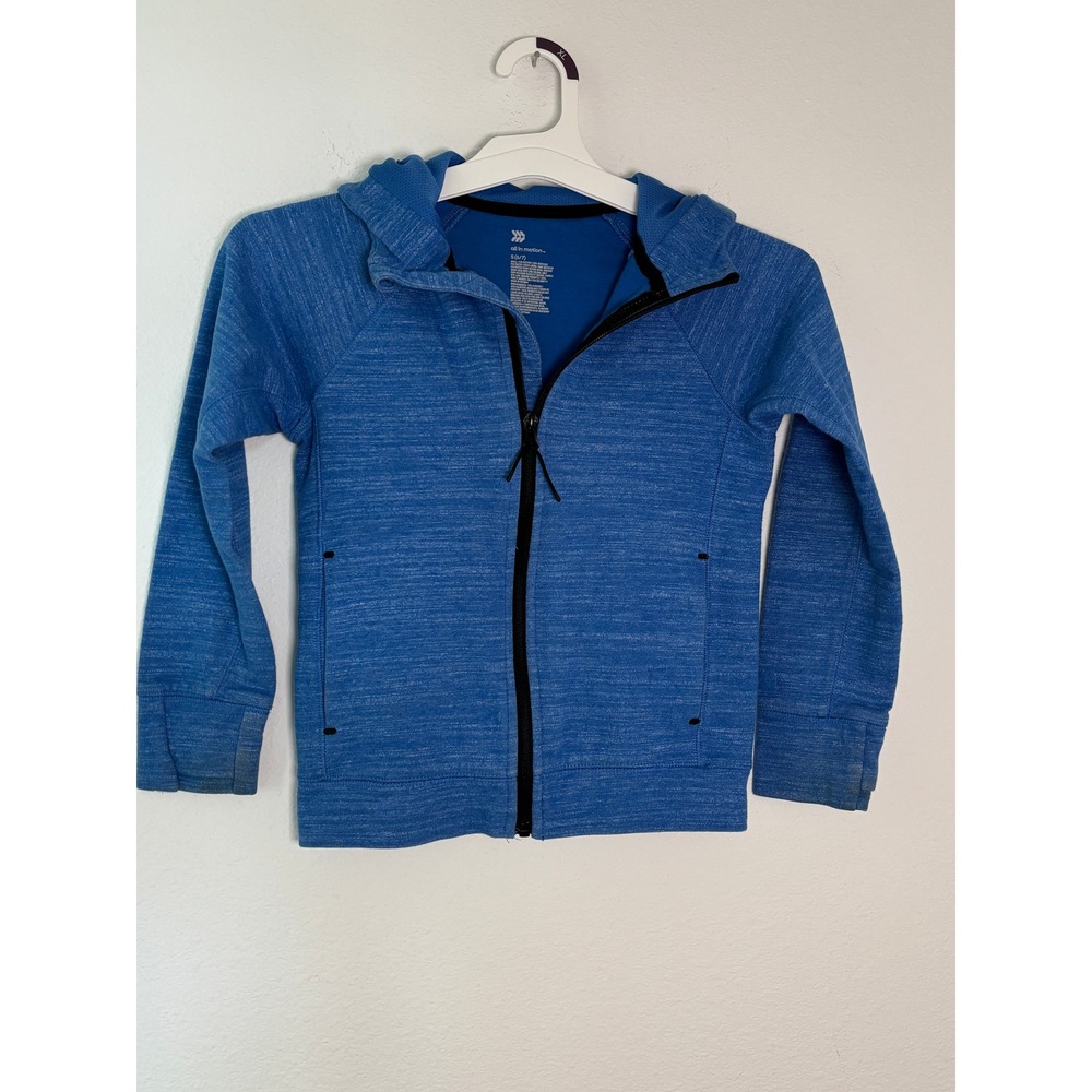 All In Motion Boys Blue Heathered Zip Hoodie and Joggers Set Size S 6/7